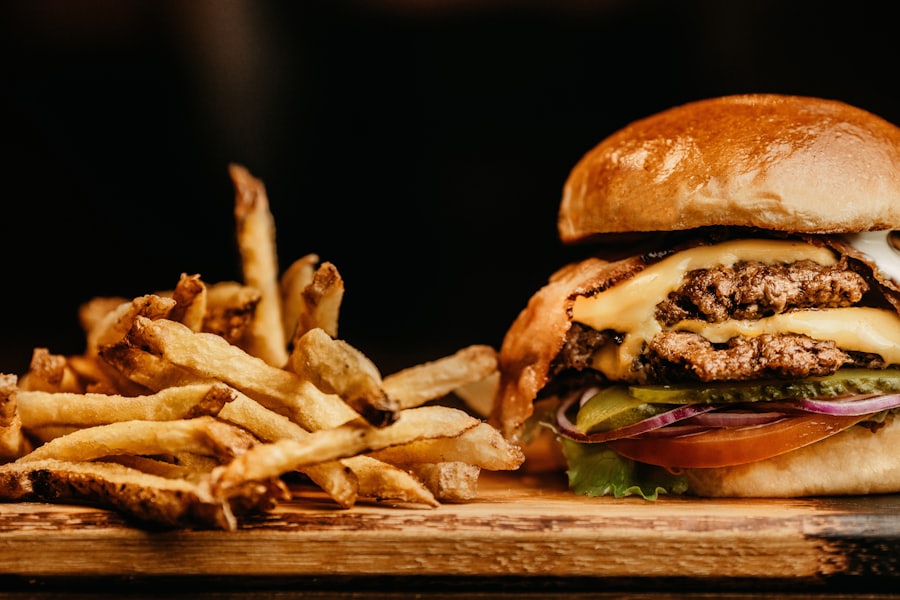 Smash burger and fries